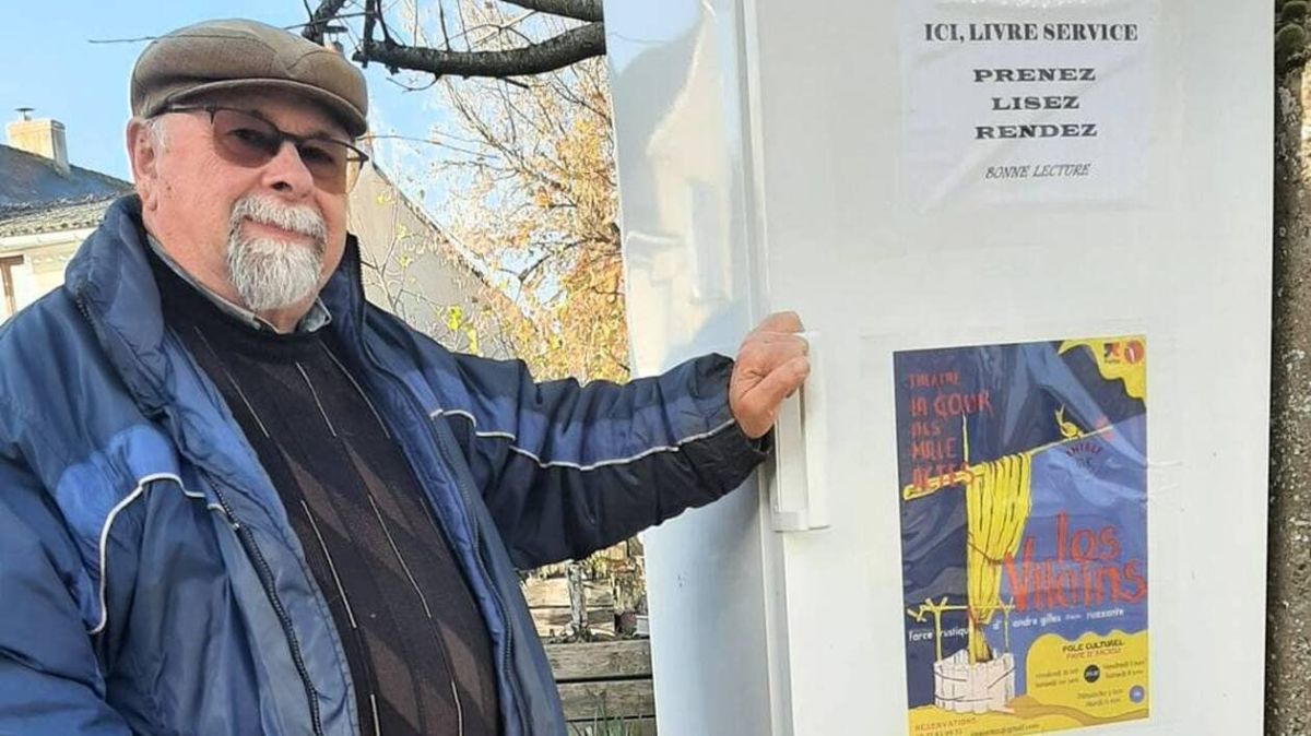Un réfrigérateur transformé en boîte à livres : la belle initiative d'un habitant de Martigné-Briand