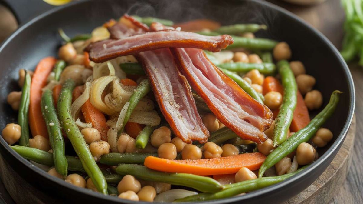 Poêlée de Printemps Légère aux Lardons
