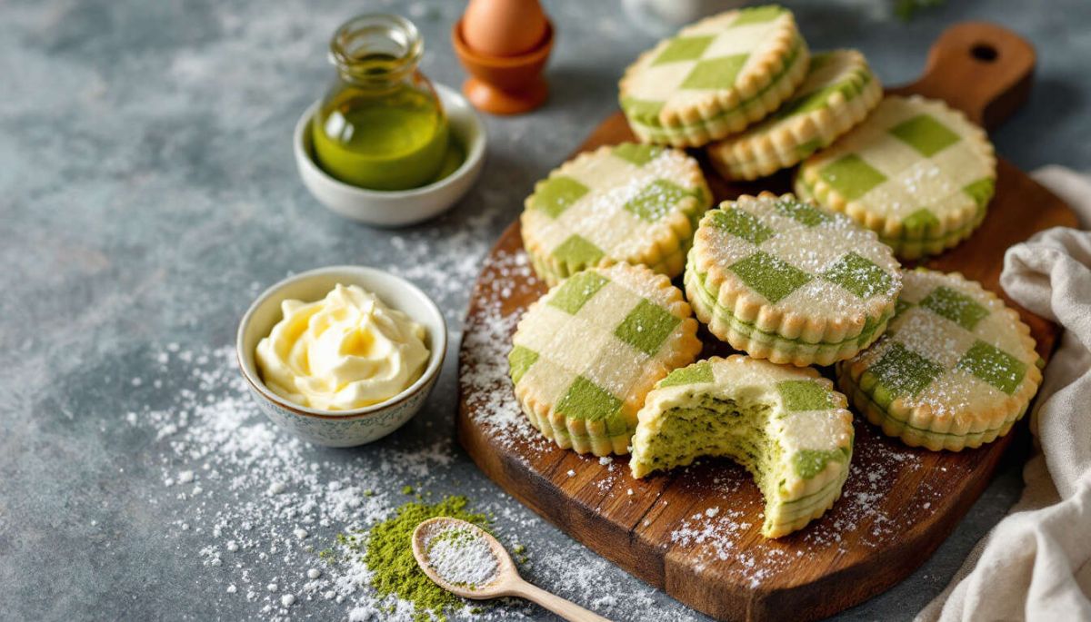 Des biscuits damier matcha vanille pour éblouir vos fêtes