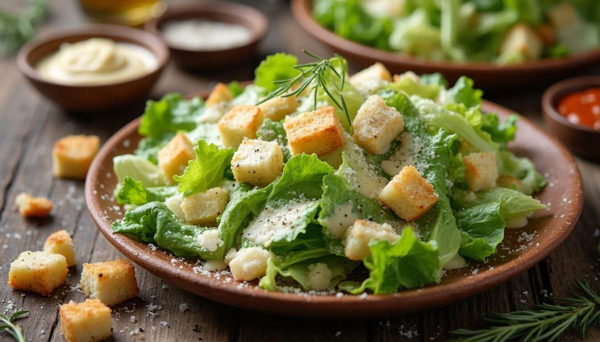 Plongez dans la fraîcheur d'une salade César maison : rapide et délicieuse