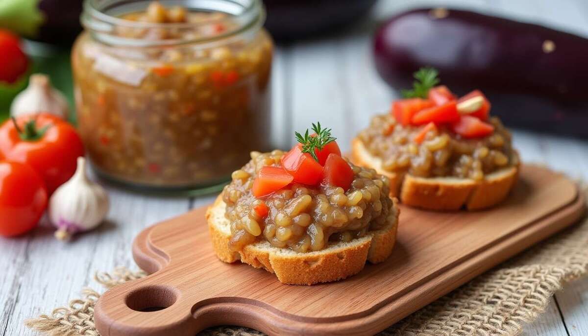 Caviar d'aubergine fumé aux poivrons : un délice estival