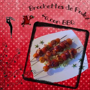 Brochettes de poulet façon BBQ