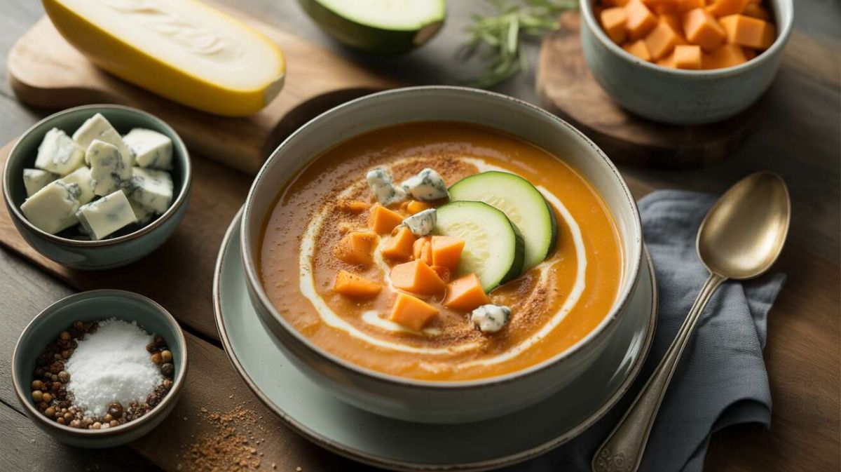 Soupe à la courge et au bleu : une douceur automnale