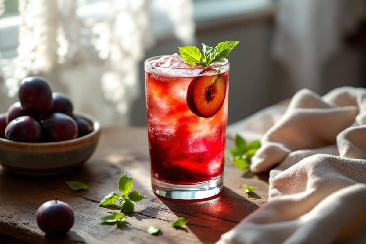 Un cocktail d'exception : le spritz à la prune rouge et shiso citronné