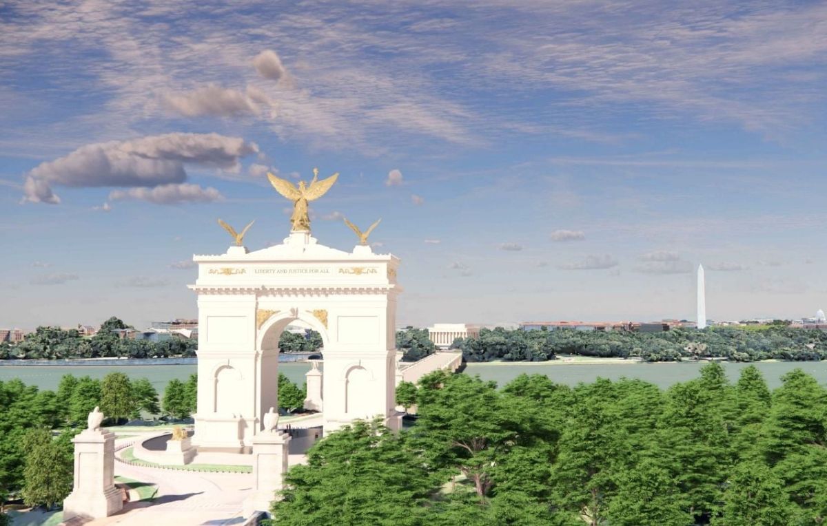 Trump présente son projet d'arc de triomphe à Washington