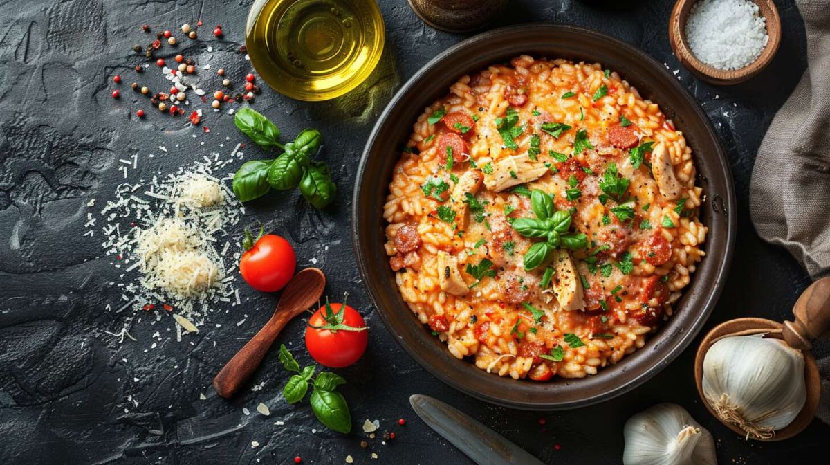 Un risotto poulet chorizo crémeux à tomber