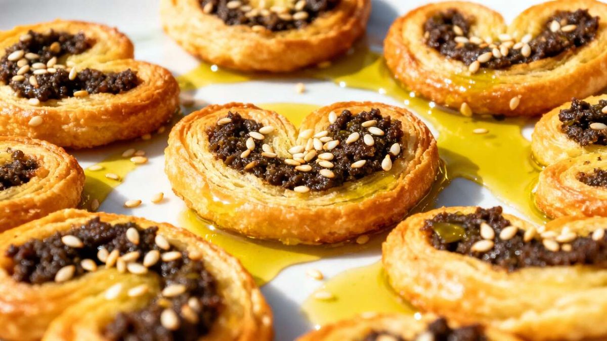 Savourez des palmiers feuilletés à la tapenade, un apéritif léger et délicieux