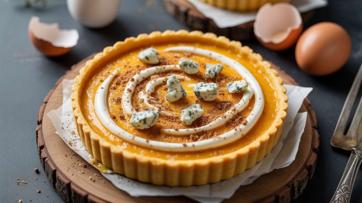 Tarte au potiron et fromage bleu : un délice automnal à découvrir