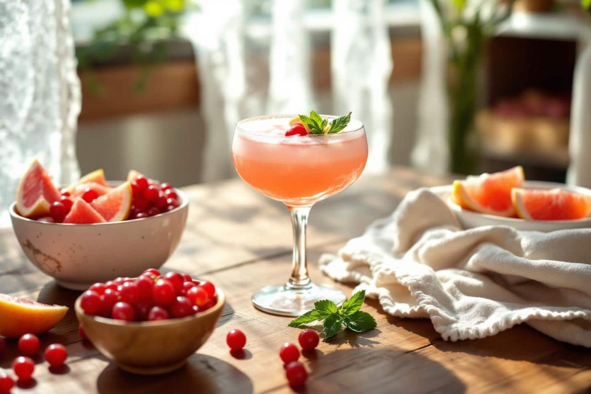 Un cocktail d'été rafraîchissant : mojito groseille et pamplemousse à tester absolument