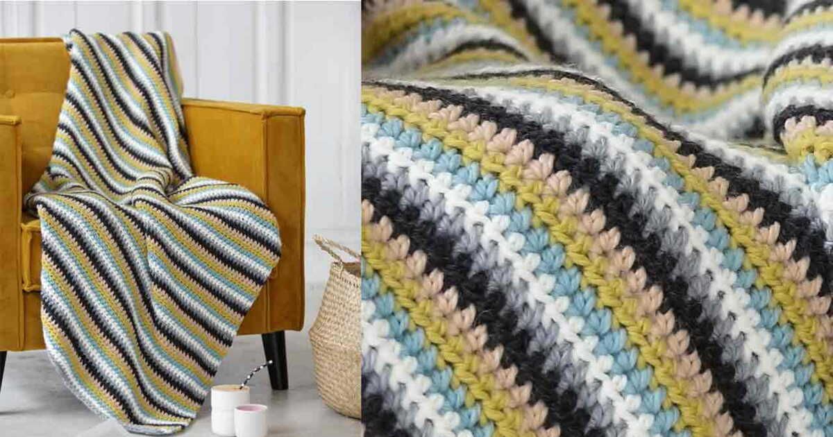 Le plaid rayé au crochet