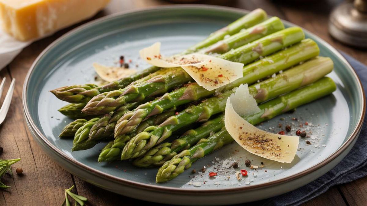 Asperges légères à la vinaigrette et parmesan
