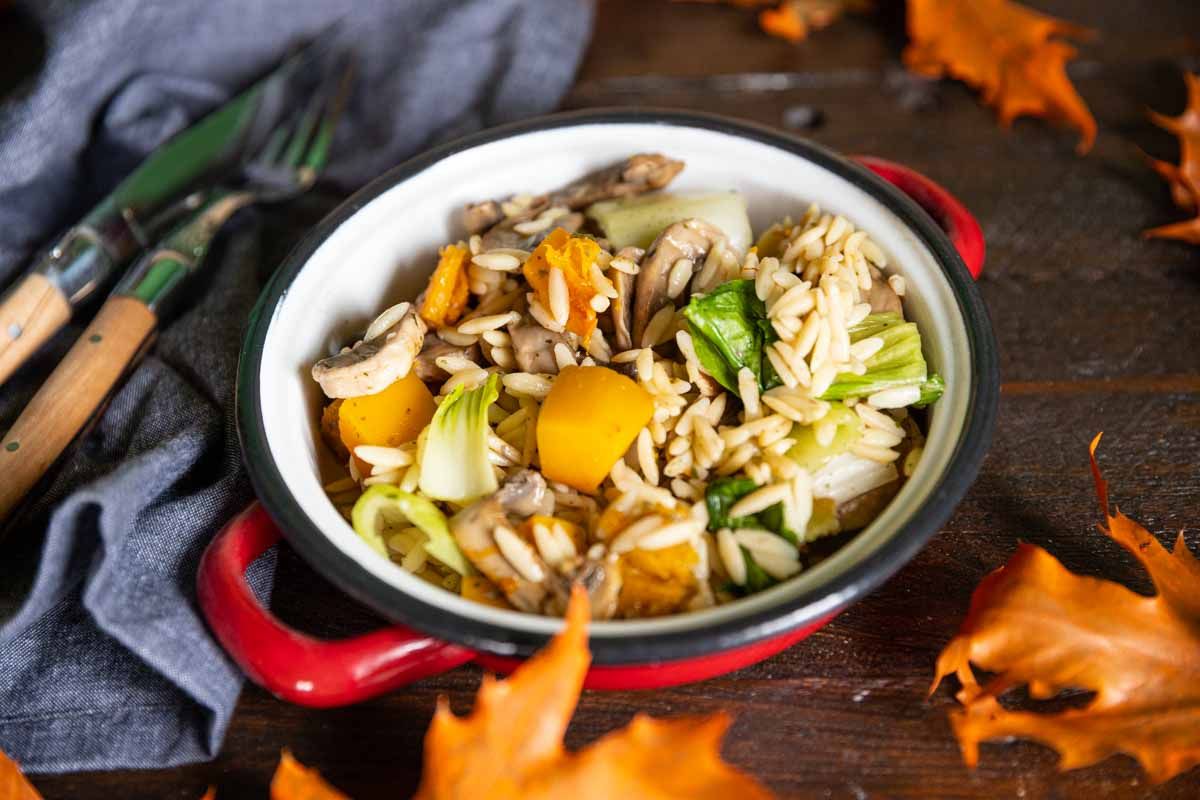 Orzo sauté aux légumes d'hiver