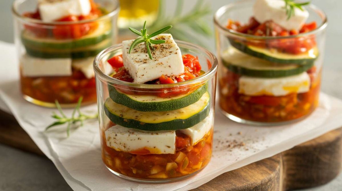 Des verrines apéritives irrésistibles à base de tomates et courgettes