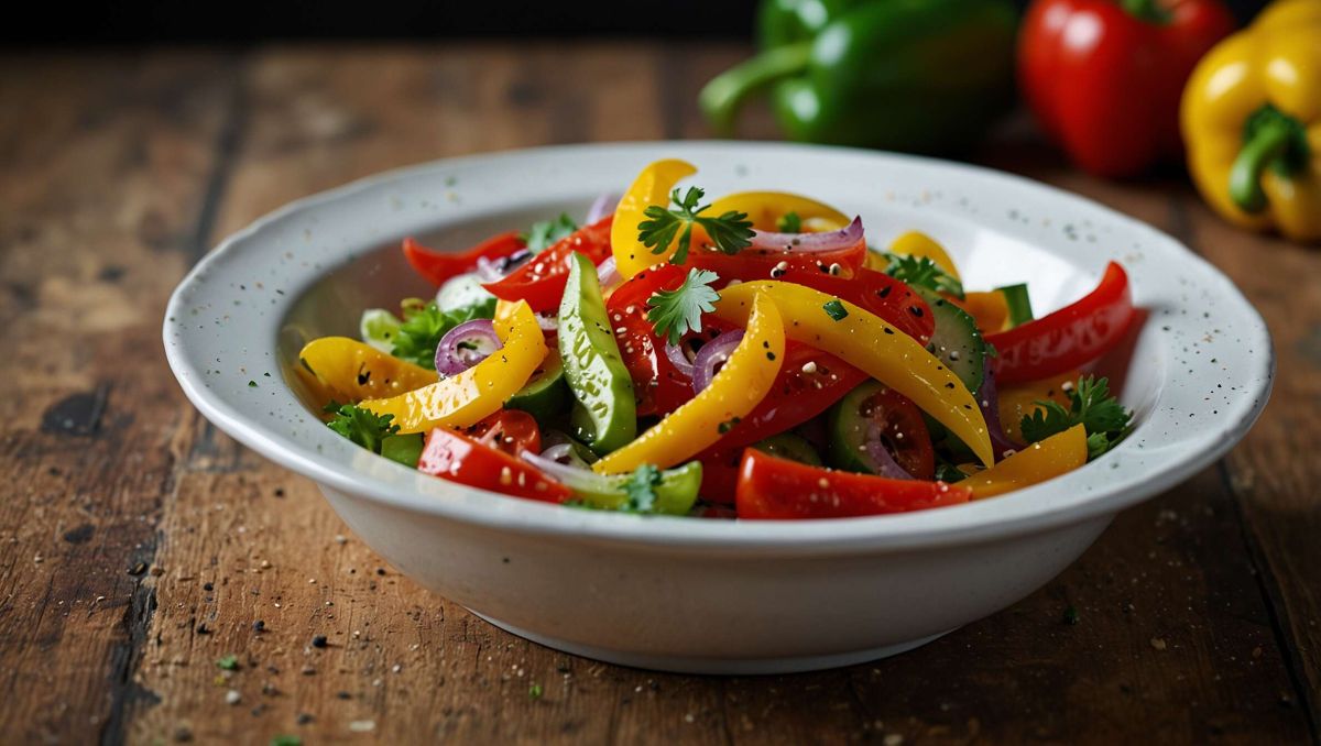 Éveillez vos papilles avec une salade colorée aux poivrons