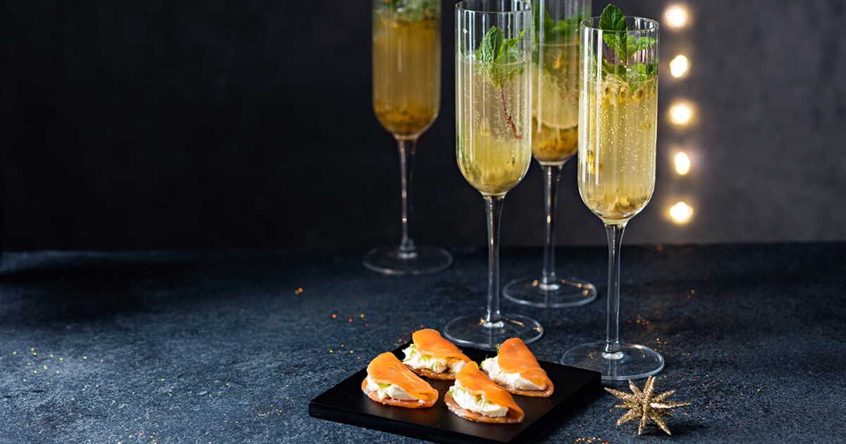 Dégustation de tacos de saumon fumé et royal mojito